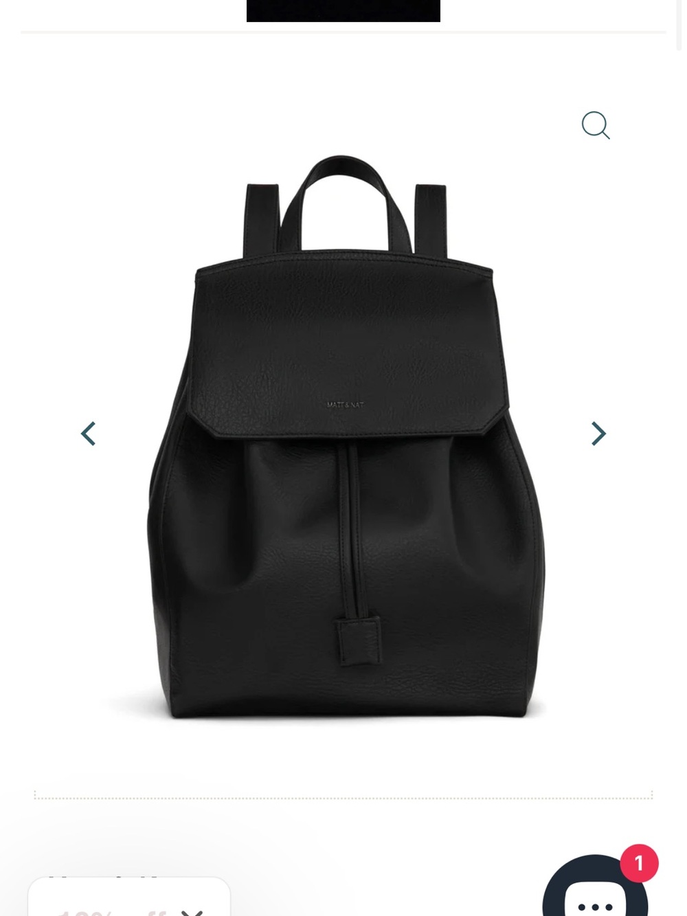 Matt & Nat Mumbai Black Vegan Backpack with Flap